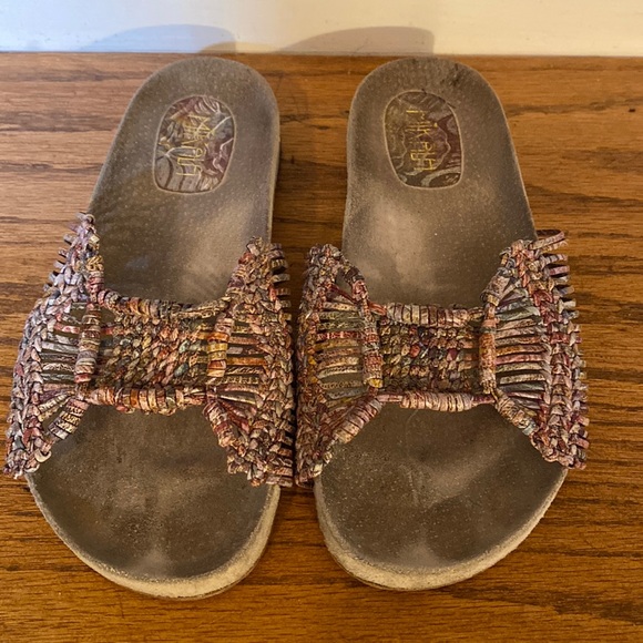 Mikala Multi Colored Flat Slides - Picture 1 of 5